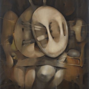 Oil on Canvas, 79 x 72 inches,
The Patricia and Phillip Frost Art Museum, Gift of Joe Novak Agustín Fernández. Développement d'un Délire, 1961. Oil on Canvas, 79 x 72 inches. The Patricia and Phillip Frost Art Museum, Gift of Joe Novak.